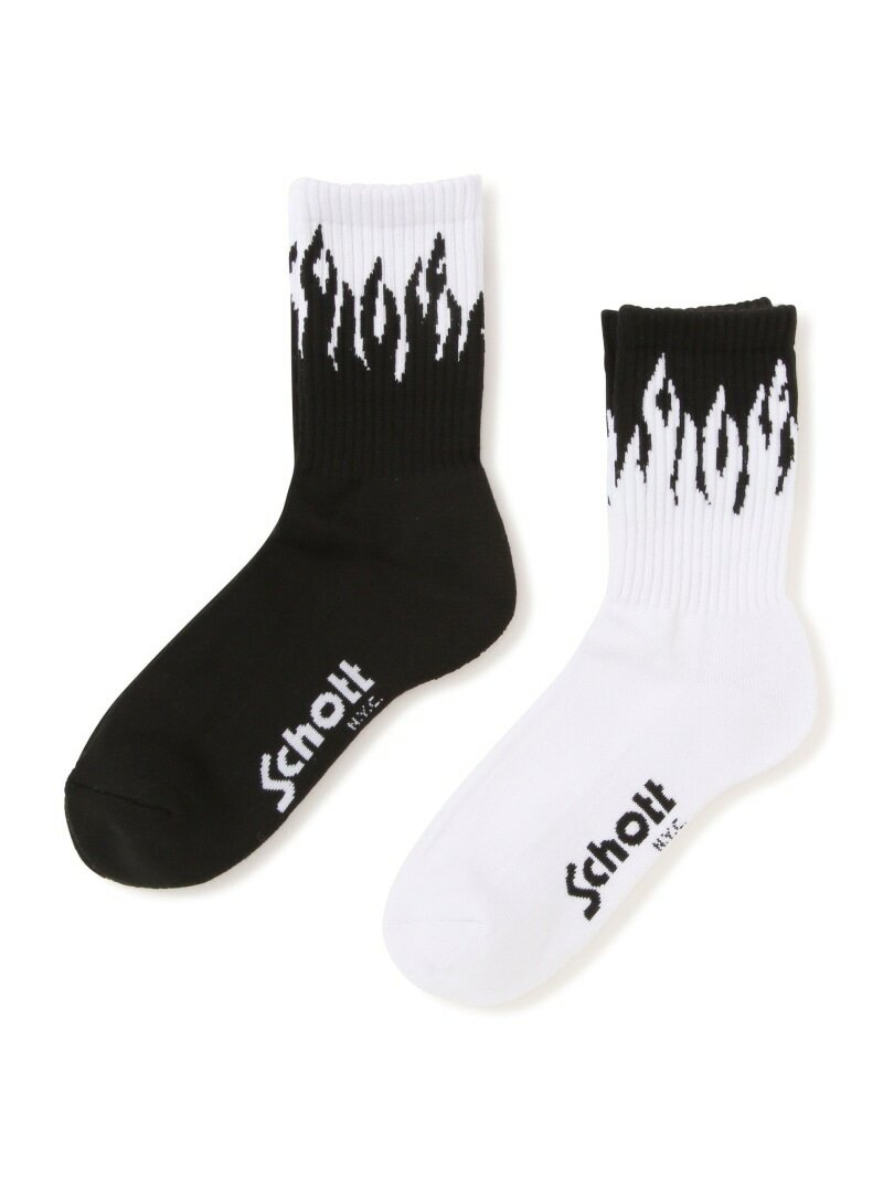 Schott 直営限定/HIGT-SOCKS FLAME/フレイム ハイソックス ショット 靴下・レッグウェア 靴下