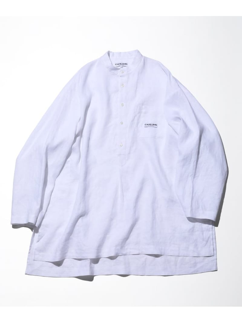 CAHLUMN Linen Pullover Shirt フリークスストア トップス シャツ ブラウス ホワイト ブラック ネイビー【送料無料】
