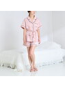 【SALE/30%OFF】Francfranc ヒアルロン酸加工ロゴ刺繍 半袖半ズボンパジャマ ピンク フランフラン インナー・ルームウェア パジャマ ピンク【...