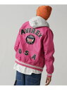 アヴィレックス AVIREX LIGHT SIGNATURE VARSITY JACKET/ライト シグネチャー バーシティー ジャケット アヴィレックス ジャケット・アウター ライダースジャケット ピンク ブラック ブルー グリーン オレンジ ホワイト【送料無料】