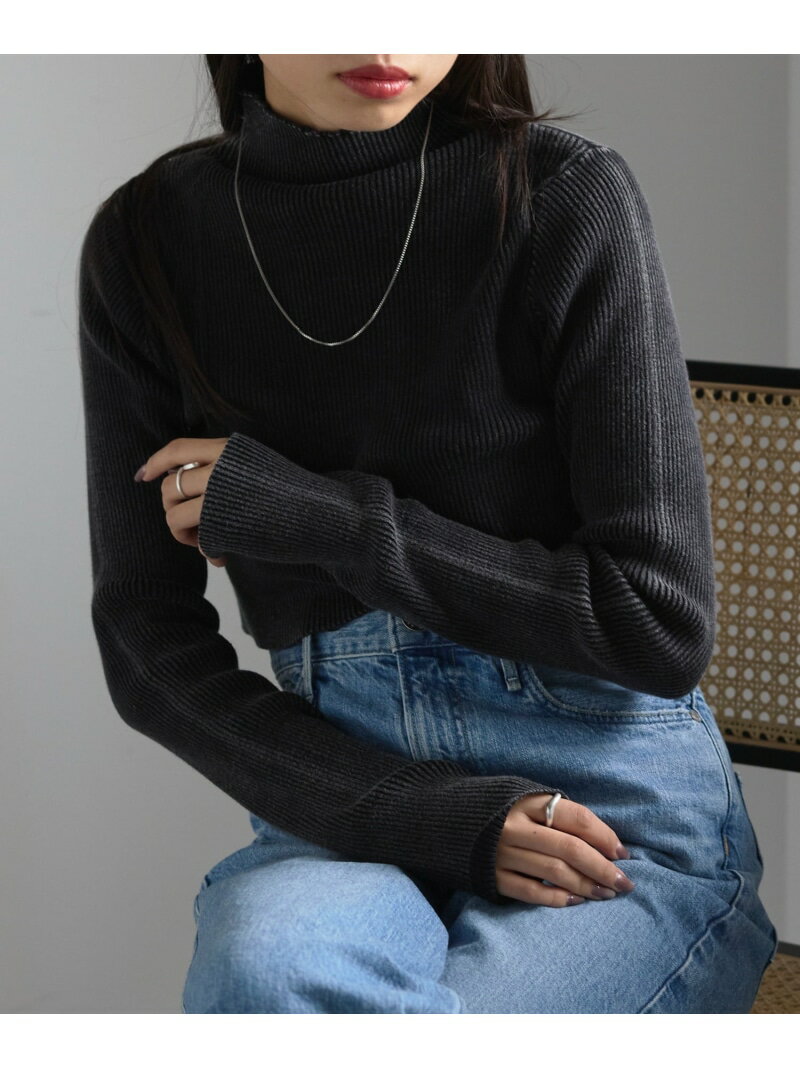 【SALE/82%OFF】MAISON BREEZE MAISON BREEZE/ストーンウォッシュハイネッククロップドプルオーバーニット DTK セットアップ...