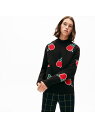 LACOSTE 『LACOSTEL!VE』ローズジャカードコットンニットセーター ラコステ ニット 長袖ニット【送料無料】