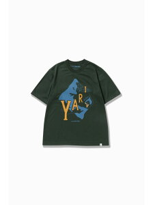 and wander 槍ヶ岳コラボT(YARI柄) アンドワンダー トップス カットソー・Tシャツ グリーン イエロー ネイビー【送料無料】