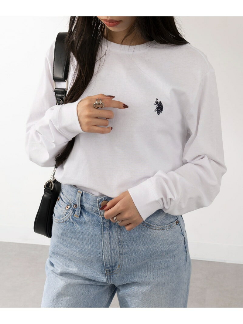 【SALE／50%OFF】U.S. POLO ASSN. U.S. POLO ASSN./クラシカルポニー ワンポイントロゴ ロンTシャツ セットアップセブン トップス カットソー・Tシャツ ブラック ホワイト ネイビー グリーン ブラウン グレー【RBA_E】【先行予約】*