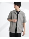 【SALE/10%OFF】NANO universe コットンリネン交織開襟シャツ 半袖 ナノユニバース トップス シャツ・ブラウス ベージュ ネイビー グレー【RBA_E】【送料無料】(4)