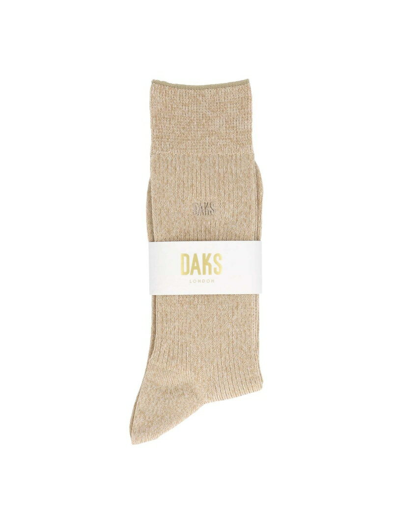 DAKS DAKS ダックス 綿混 無地リブ柄 ワンポイント 消臭糸使用 クルー丈カジュアルソックス ナイガイ 靴下・レッグウェア 靴下 グレー ベージュ ブラック ネイビー ホワイト