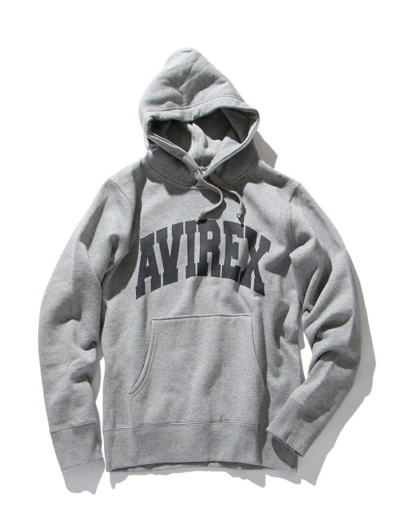 アヴィレックス パーカー メンズ AVIREX 《DAILY/デイリー》DAILY L/S SWEAT PULL PARKA LOGO/デイリー ロングスリーブ スウェット プルパーカー アヴィレックス トップス パーカー・フーディー グレー ブラック ホワイト レッド ネイビー【送料無料】