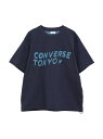 CONVERSE TOKYO BICOLOR SPINDLE TEE コンバーストウキョウ トップス カットソー・Tシャツ ブラック ブルー【送料無料】