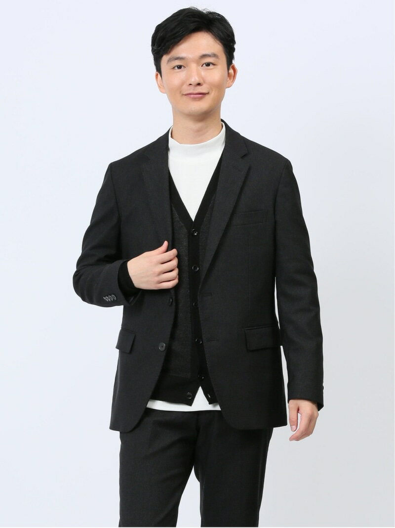 【SALE/50%OFF】TAKA-Q クロスストレッチ スリムフィット 2ボタンジャケット ピケ黒(セットアップ可能) タカキュー スーツ・フォーマル スーツジャケット ブラック【RBA_E】【送料無料】