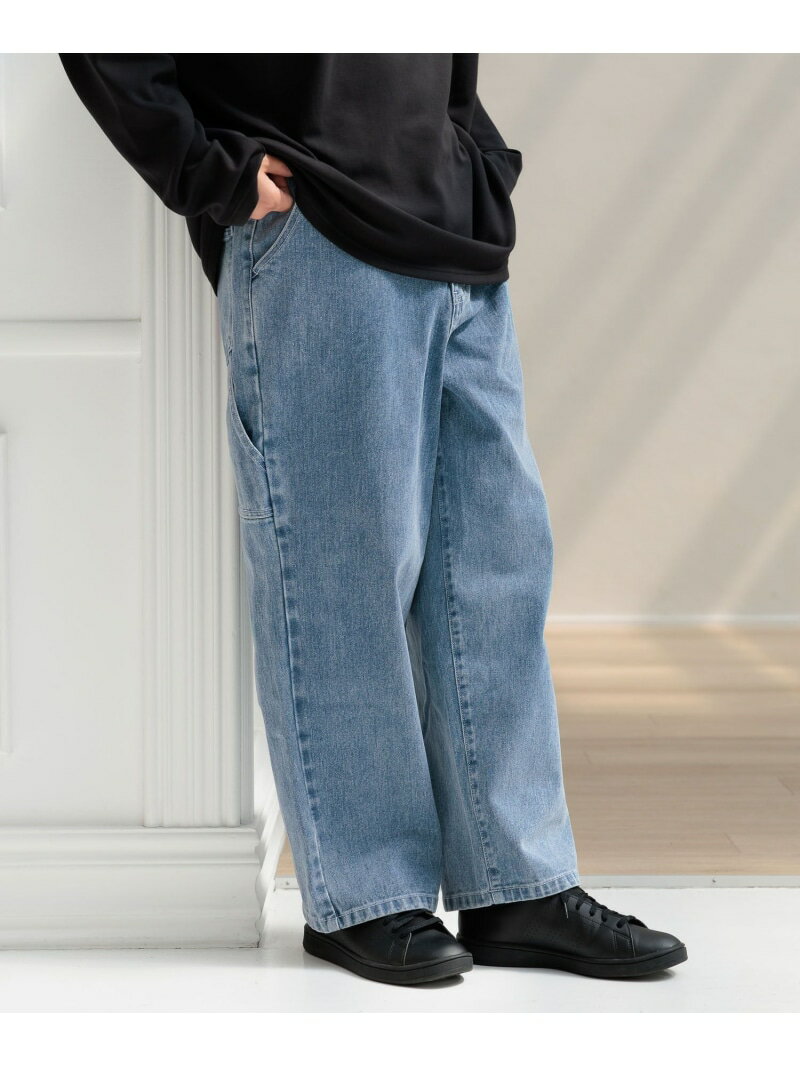 【SALE／65%OFF】LAKOLE ペインターデニムパンツ ラコレ パンツ ジーンズ・デニムパンツ ブルー グレー ブラック【RBA_E】