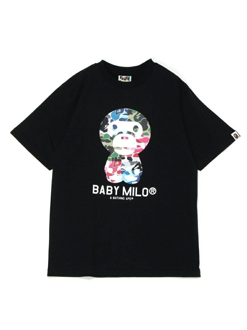 A BATHING APE ABC CAMO CRAZY BABY MILO TEE ア ベイシング エイプ トップス カットソー・Tシャツ ブラック ホワイト【送料無料】