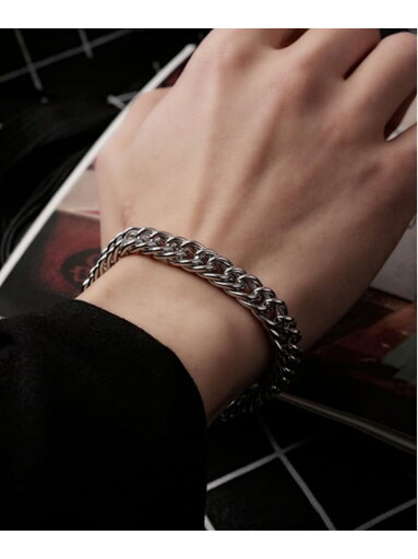 Fun&Daily F&D:Rope Design Blacelet ファンアンドデイリー アクセサリー・腕時計 ブレスレット・バングル シルバー Fun&Daily F&D:Rope Design Blacelet ファンアンドデイリー アクセサリー・腕時計 ブレスレット・バングル シルバー
