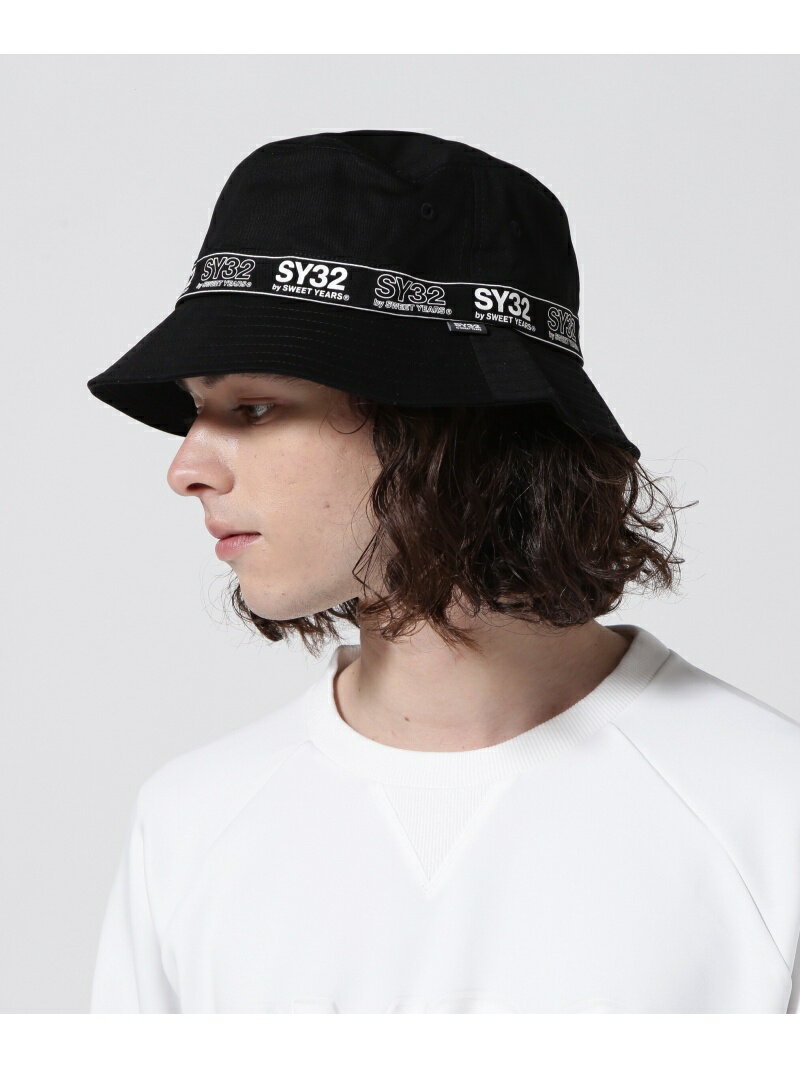 ROYAL FLASH SY32 by SWEETYEARS /TAPE LOGO BUCKET HAT CtbV Xq ̖̑Xq ubNyz