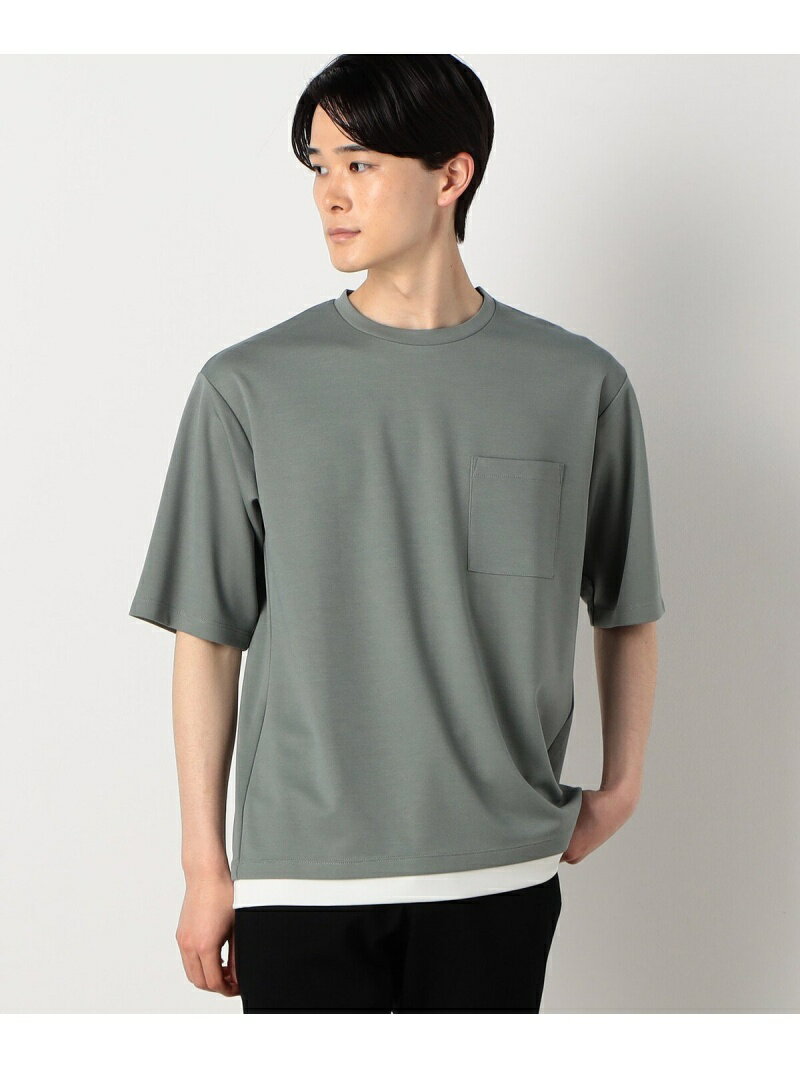 COMME CA ISM（コムサイズム）★TVドラマ着用商品★ ストレッチポンチ フェイクレイヤード Tシャツ★フジテレビ系列『世にも奇妙な物語』にて着用されました★《素材》薄手のポンチ素材を使用。ポリウレタン混でストレッチ性にも優れています。表面の光沢と適度なハリ感が特徴です。スッキリとした見た目でクリアな素材感です。《デザイン》定番のフェイクレイヤードTシャツです。裾部分をフェイクレイヤード仕様にしたクルーネックTシャツ。ベーシックなボディに配色のフェイクレイヤードがワンポイントデザインになっています。全体的にゆとりを持たせたボックスシルエットになっております。あると便利な胸ポケット付きです。《取り扱い上の注意》この製品は長時間水につけておいたり、汗などで濡れたまま放置しますと、色泣き(色部分のにじみ)が発生するおそれがあります。#夏コーデ身長177B85W65H91着用サイズ：M型番：47-60TC13-203-21-002 HM7348【採寸】サイズバスト着丈肩幅袖丈M110cm71cm51cm27cmL116cm74cm53cm28.5cmXL122cm76cm55cm29cm商品のサイズについて【商品詳細】中国素材：ポリエステル97％　ポリウレタン3％サイズ：M、L、XL※画面上と実物では多少色具合が異なって見える場合もございます。ご了承ください。商品のカラーについて 【予約商品について】 ※「先行予約販売中」「予約販売中」をご注文の際は予約商品についてをご確認ください。■重要なお知らせ※ 当店では、ギフト配送サービス及びラッピングサービスを行っておりません。ご注文者様とお届け先が違う場合でも、タグ（値札）付「納品書 兼 返品連絡票」同梱の状態でお送り致しますのでご了承ください。 ラッピング・ギフト配送について※ 2点以上ご購入の場合、全ての商品が揃い次第一括でのお届けとなります。お届け予定日の異なる商品をお買い上げの場合はご注意下さい。お急ぎの商品がございましたら分けてご購入いただきますようお願い致します。発送について ※ 買い物カートに入れるだけでは在庫確保されませんのでお早めに購入手続きをしてください。当店では在庫を複数サイトで共有しているため、同時にご注文があった場合、売切れとなってしまう事がございます。お手数ですが、ご注文後に当店からお送りする「ご注文内容の確認メール」をご確認ください。ご注文の確定について ※ Rakuten Fashionの商品ページに記載しているメーカー希望小売価格は、楽天市場「商品価格ナビ」に登録されている価格に準じています。 商品の価格についてCOMME CA ISMCOMME CA ISMのカットソー・Tシャツトップスご注文・お届けについて発送ガイドラッピンググッズ3,980円以上送料無料ご利用ガイド