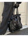 Chikashitsu + 【Chikashitsu +】antique like eco leather tote bag ネバーマインドザエックスユー/チカ...