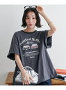 【SALE/46%OFF】Discoat 【ユニセックス】カーグラフィックリンガーTシャツ ディスコート トップス カットソー・Tシャツ ピンク ホワイト グレー【RBA_E】