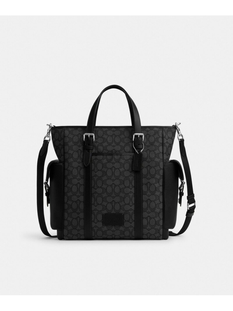 【SALE/62%OFF】COACH OUTLET 【公式】スプリント トート・シグネチャー ジャカード コーチ アウトレット バッグ トートバッグ ブラック【RBA_E】【送料無料】