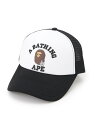 A BATHING APE GO APE POINTER COLLEGE MESH CAP BAPEC ア ベイシング エイプ 帽子 キャップ ブラック ネイビ...