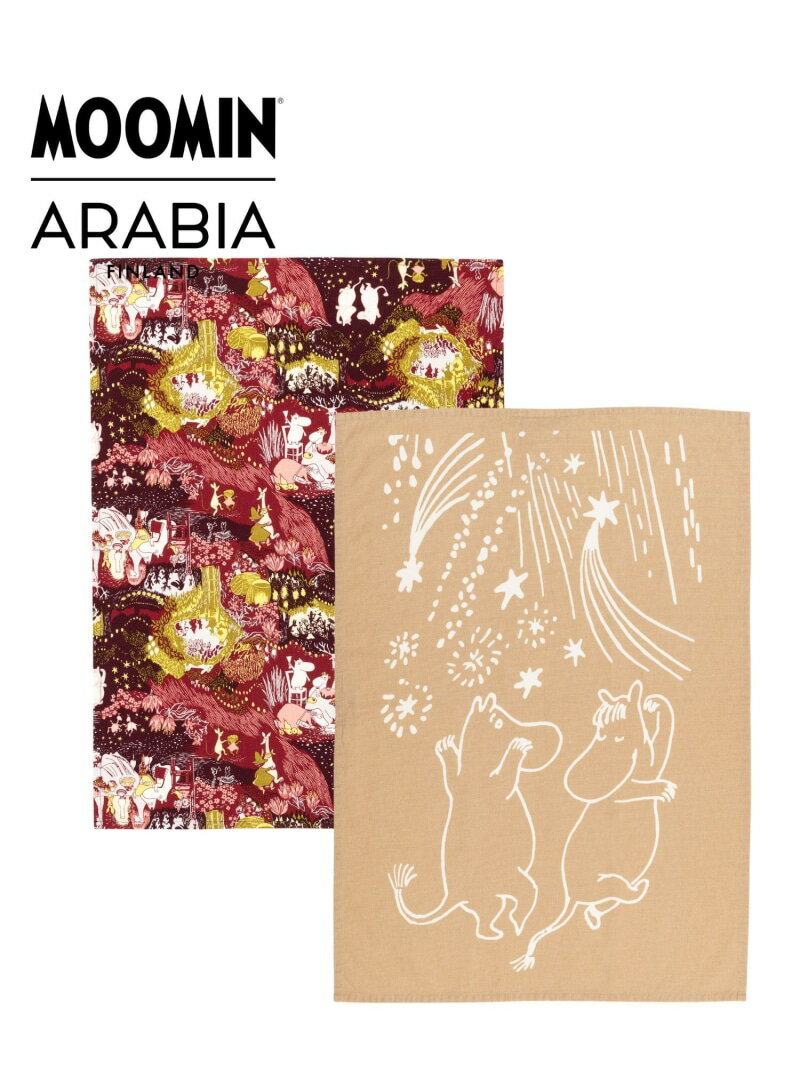 MOOMIN ARABIA [公式] ムーミンアラビア フェスティブ モーメント キッチンタオル 2枚セット ムーミンアラビア インテリア・生活雑貨 タオル【送料無料】のサムネイル