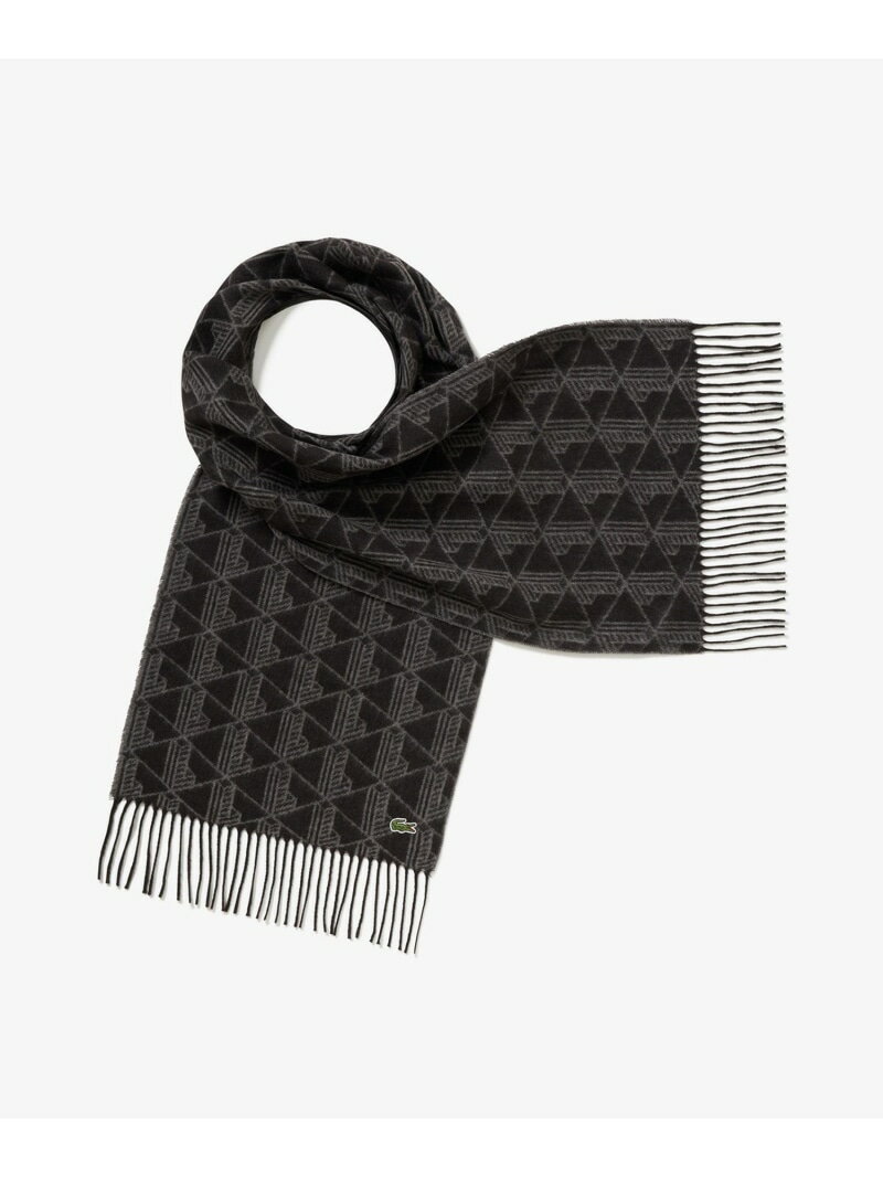 LACOSTE サスティナブルモノグラムジャカードマフラー ラコステ ファッション雑貨 マフラー・ストール..