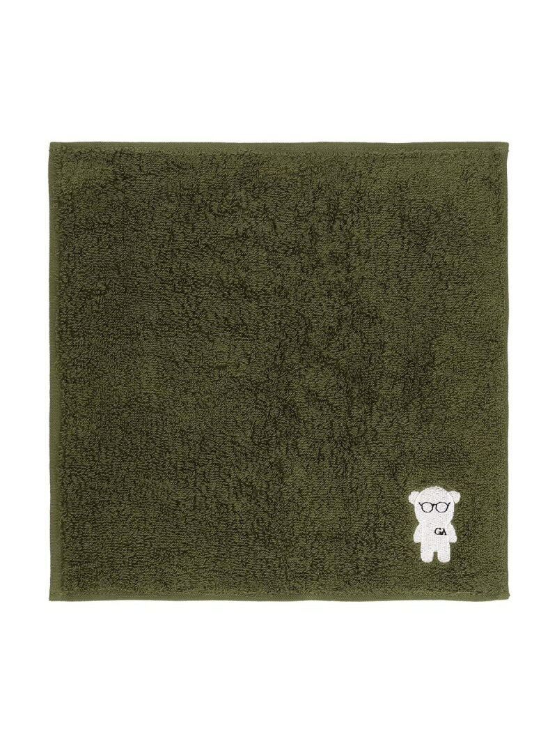EMPORIO ARMANI EMPORIO ARMANI (エンポリオ アルマーニ) EA マンガベア刺繍 ハンカチ メンズ ナイガイ ファッション雑貨 ハンカチ・ハンドタオル カーキグリーン ブラック