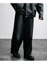 Rocky Monroe コーデュロイ ブラスト加工ワンタックワイドパンツ ロッキーモンロー パンツ その他のパンツ ブラウン ベージュ ブラック グレー【送料無料】(4)