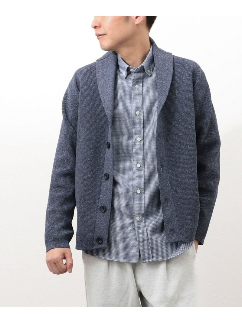 【SALE／10%OFF】NOLLEY'S LIGHT 12ゲージ 片畦ショールカーデ ノーリーズ トップス カーディガン ブルー グレー【RBA_E】【送料無料】