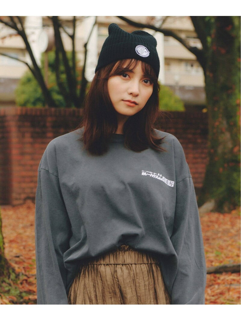 JOURNAL STANDARD relume  別注 プリント L/S Tシャツ "Menu ジャーナル スタンダード レリューム トップス カットソー・Tシャツ ブラック レッド