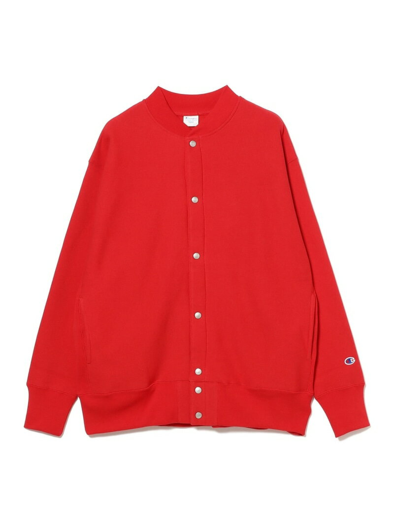 BEAMS 【別注】Champion * MIN-NANO / スナップ ジャケット ビームス メン トップス スウェット・トレーナー ブラック レッド ホワイト【送料無料】