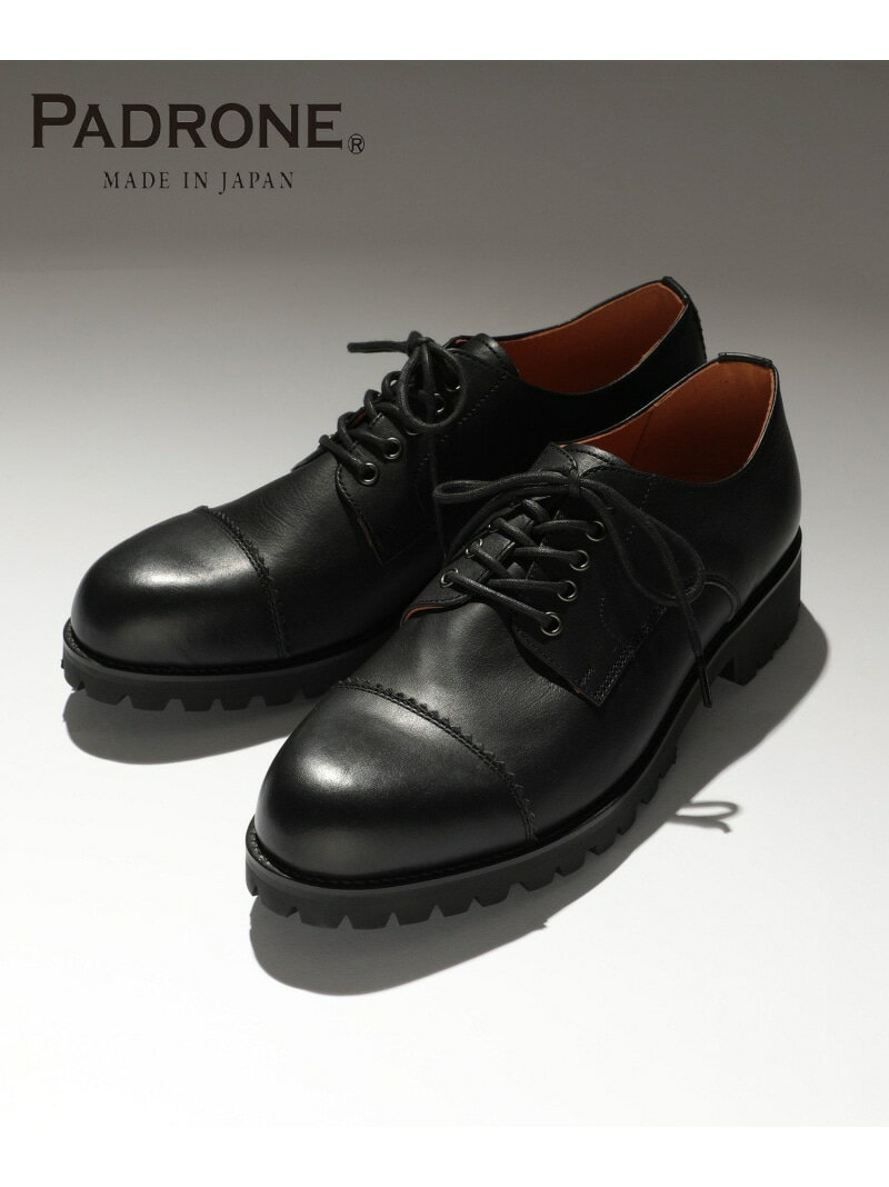 パドローネ ビジネスシューズ メンズ PADRONE PADRONE/DERBY STRAIGHT TIP SHOES ダービーストレートチップシューズ 革靴 ビジネスシューズ メンズシューズ 日本製 MADE IN JAPAN パドローネ PX7358-2016-14C セットアップセブン シューズ・靴 レースアップ・ドレスシューズ ブラック【送料無料】