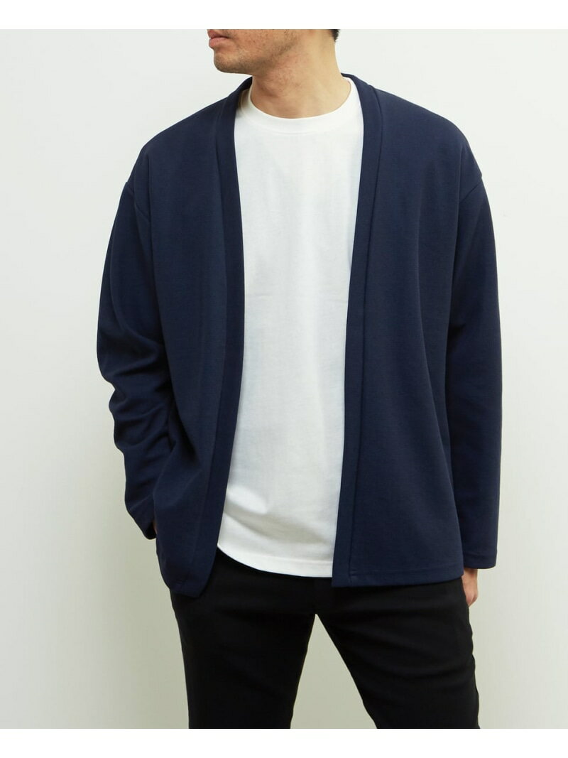 MEN'S MELROSE 【MASTER FRAME/マスターフレーム】Wフェイス鹿の子着流しカーディガン+クルーネックTシャツ メンズメルローズ トップス ...