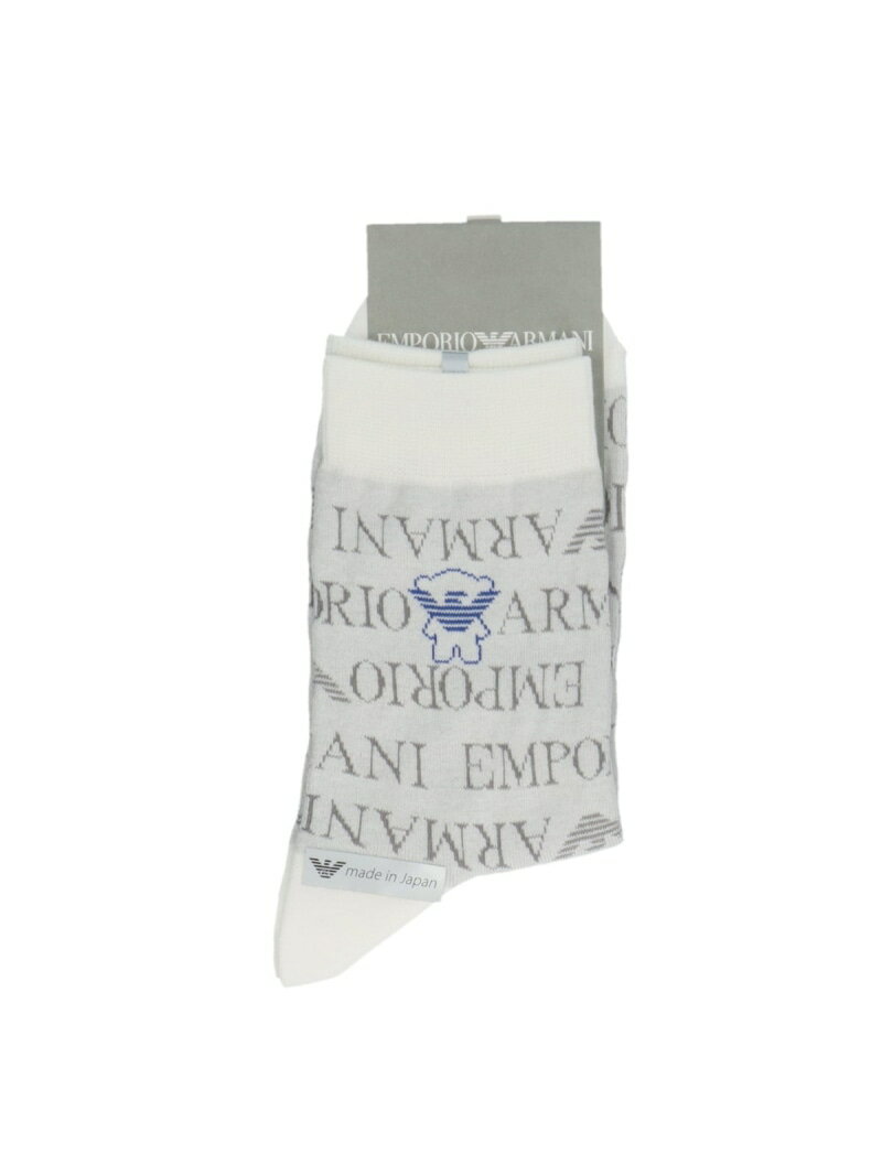 EMPORIO ARMANI EMPORIO ARMANI 総柄ロゴ&マンガベアイーグル ソックス ナイガイ 靴下・レッグウェア 靴下 ブラック ホワイト ネイビー