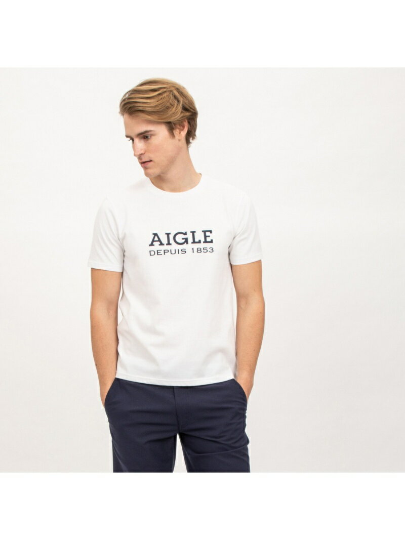 【SALE／30%OFF】AIGLE DFT AIGLEロゴT半袖 エーグル カットソー Tシャツ ホワイト グレー ピンク ブルー【RBA_E】