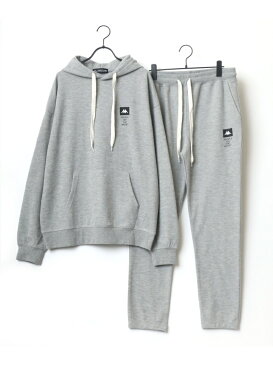 Kappa Kappa/(M)【別注】 ロゴ刺繍 スウェット セットアップ ラザル カットソー パーカー グレー【送料無料】