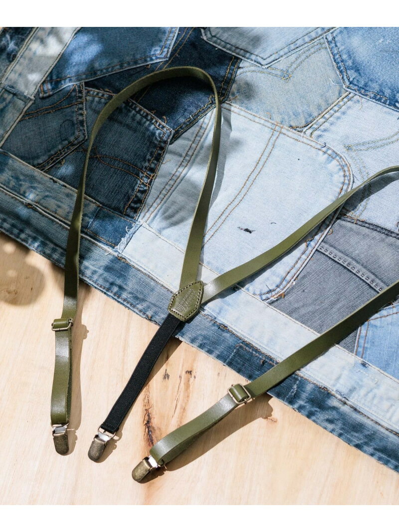 UNIVERSAL OVERALL Leather Suspenders レアリゼ ファッション雑貨 サスペンダー ブラック ブラウン グリーン ネイビー【送料無料】