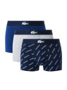 LACOSTE 3パックロゴプリントストレッチコットンボクサートランクショーツ / ボクサーパンツ ラコステ インナー・ルームウェア ボクサーパンツ・トランクス ネイビー【送料無料】