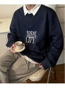【SALE/75%OFF】NOWLE NOWLE/(M)【NOWLE】襟バイカラー フロント刺繍 トレーナー チェルカ トップス スウェット・トレーナー ブラッ...