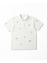 PAPAS PLUS ポリエステル鹿の子 飛び柄刺繍ポロシャツ パパス トップス ポロシャツ ホワイト グレー ネイビー【送料無料】