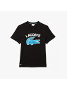 LACOSTE カレッジプリントTシャツ ラコステ トップス カットソー・Tシャツ ブラック ホワイト グリーン ネイビー ブルー シルバー