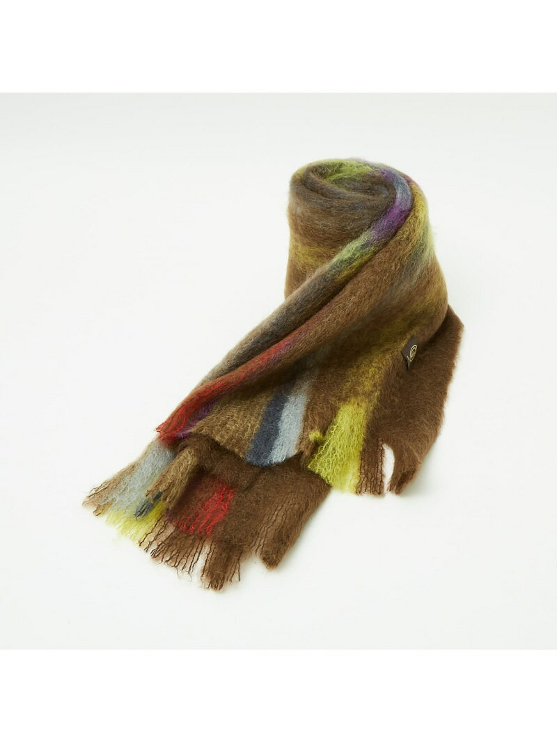 ABAHOUSE LASTWORD 【MANTAS EZCARAY】シャギーモヘア マフラー TARTAN / ボリ アバハウス ファッション雑貨 マフラー・ストール・ネックウォーマー オレンジ ブラウン ブルー ネイビー【送料無料】