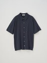 JOHN SMEDLEY ウェルトヘム半袖コットンニットシャツカーディガン | FOLKE | 30G EASY FIT ジョンスメドレー トップス ニット ネイビー【送料無料】(4)