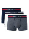 LACOSTE 3パックストレッチコットントランクボクサーショーツ / ボクサーパンツ ラコステ インナー・ルームウェア ボクサーパンツ・トランクス ネイビー【送料無料】