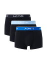LACOSTE 3パックストレッチコットントランクボクサーショーツ / ボクサーパンツ ラコステ インナー・ルームウェア ボクサーパンツ・トランクス ブラック ネイビー【送料無料】