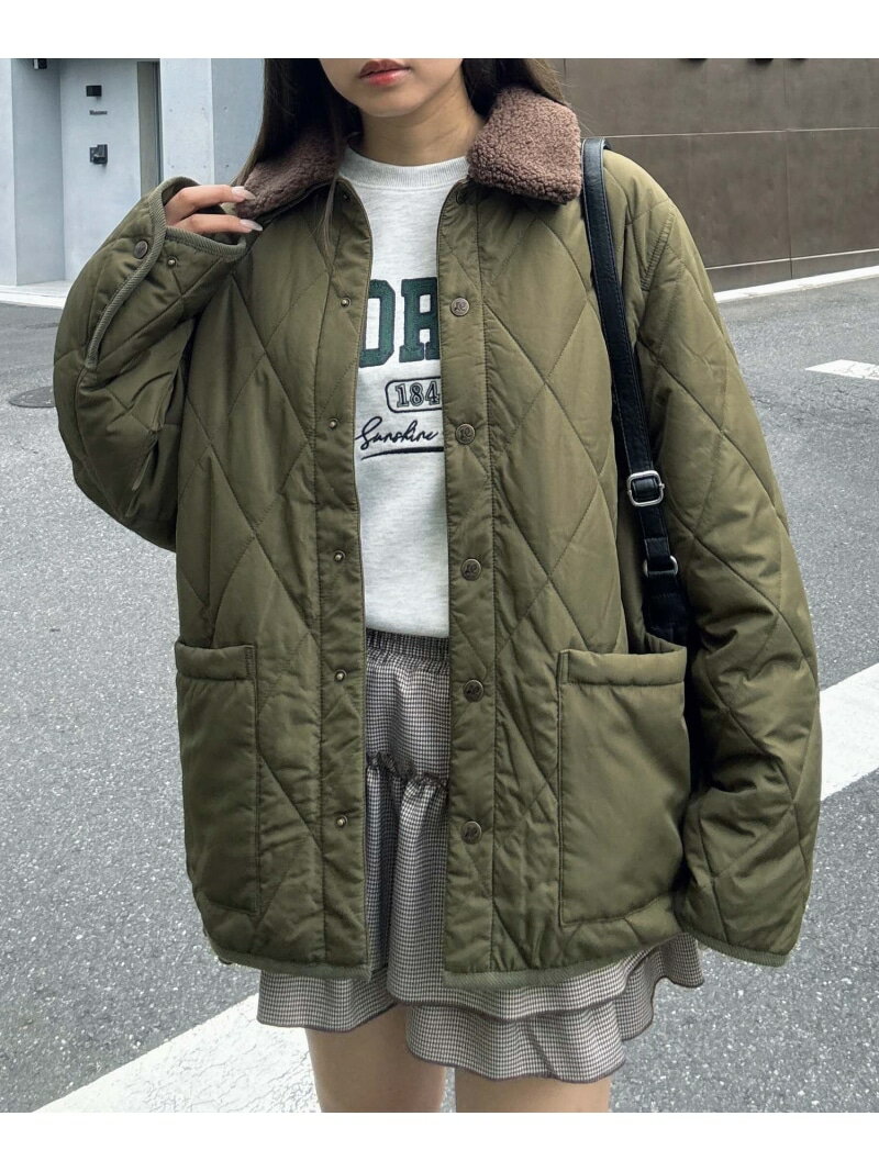 【SALE／54%OFF】AS KNOW AS plus ♪衿取り外し可能 2WAYキルティングジャケット アズノゥアズプラス ジャケット・アウター ブルゾン・ジャンパー カーキグリーン ブラック ホワイト【RBA_E】【送料無料】