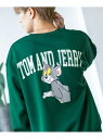 improves TOM&JERRY トムとジェリー コットンタッチ 裏起毛 スウェットトレーナー インプローブス トップス スウェット・トレーナー グリーン ブラック ホワイト【送料無料】