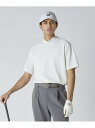 UNITED ARROWS GOLF メンズ ロゴ ワイド ハイネック ポロシャツ ユナイテッドアローズ スポーツ・アウトドア用品 ゴルフグッズ ネイビー ホワ...