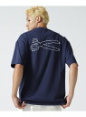 ROYAL FLASH DENHAM/デンハム/BIG FOAMING SCISSOR T ロイヤルフラッシュ トップス カットソー・Tシャツ ホワイト ネイビー【送料無料】