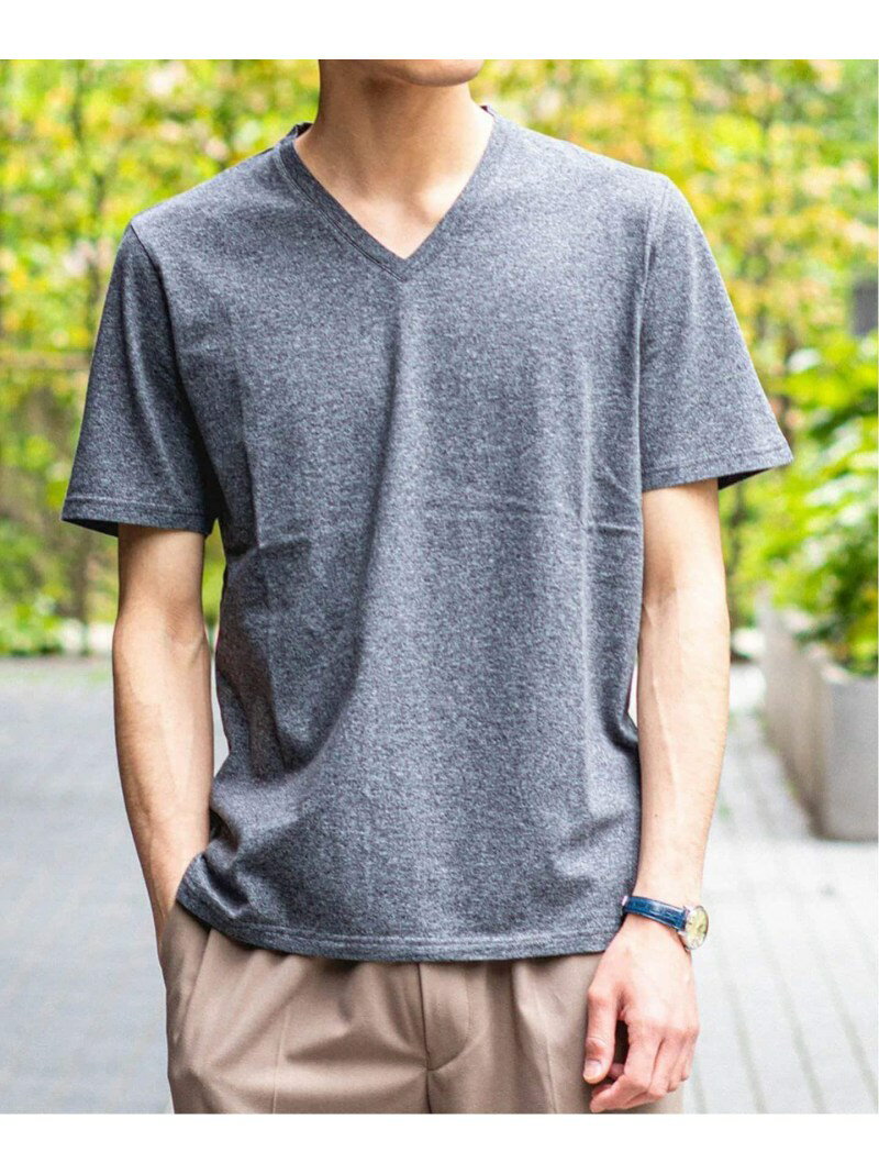 EDIFICE Izmir Cotton Vネック エディフィス カットソー Tシャツ ホワイト ブラウン ネイビー【送料無料】