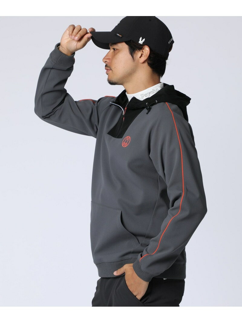 Psycho Bunny [GOLF]バニーマーク ハーフジップパーカ サイコバニー トップス パーカー・フーディー ブラック【送料無料】