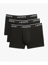 LACOSTE ブランドネームデザイン3パックボクサーパンツ ラコステ インナー・ルームウェア ボクサーパンツ・トランクス ブルー ブラック カーキグリーン ホワイト パープル グレー ネイビー グリーン【送料無料】